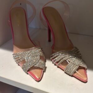 Elegant Pink and Silver Women's Heels